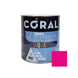 Email pentru lemn / metal, Coral Aqua, interior / exterior, pe baza de apa, fuchsia candy / roz, 2.5 L
