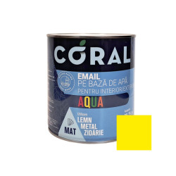 Email pentru lemn / metal, Coral Aqua, interior / exterior, pe baza de apa, galben solar, 2.5 L