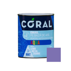 Email pentru lemn / metal, Coral Aqua, interior / exterior, pe baza de apa, mov lavander, 0.6 L
