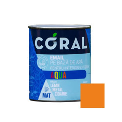 Email pentru lemn / metal, Coral Aqua, interior / exterior, pe baza de apa, orange valencia, 0.6 L