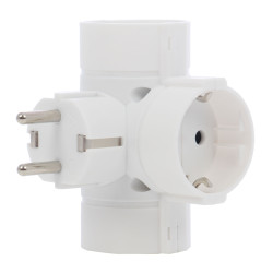 Adaptor 3 Prize Hoff Line, 16A, contact de protectie, vertical