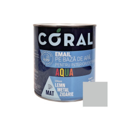 Email pentru lemn / metal, Coral Aqua, interior / exterior, pe baza de apa, silver grey / gri deschis, 2.5 L