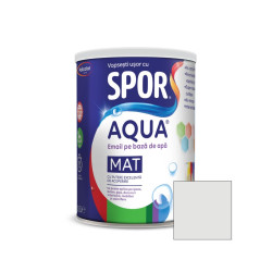 Email pentru lemn / metal, Spor Aqua mat, interior / exterior, pe baza de apa, alb impecabil, 0.6 L