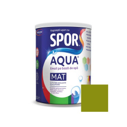 Email pentru lemn / metal, Spor Aqua mat, interior / exterior, pe baza de apa, verde limeta, 0.6 L