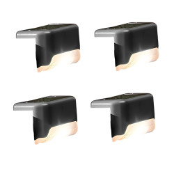 Aplica solara cu LED de colt Hoff, 1lm, lumina calda, IP44, moderna, set 4 bucati