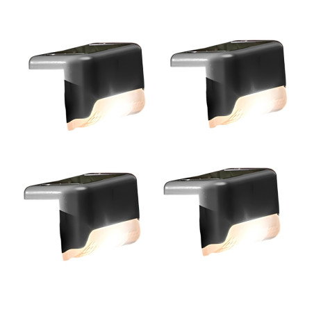 Aplica solara cu LED de colt Hoff, 1lm, lumina calda, IP44, moderna, set 4 bucati