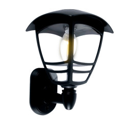 Aplica solara cu LED Hoff, 0.5W, lumina calda, neagra, exterior