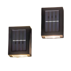 Aplica solara cu LED Hoff, 5lm, lumina calda, IP44, moderna, set 2 bucati