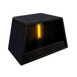 Aplica solara cu LED Hoff, 6W, 85 lm, lumina calda, neagra, IP44, exterior, moderna