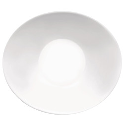 Farfurie adanca Prometeo, sticla opal, alba, 23 x 20 cm