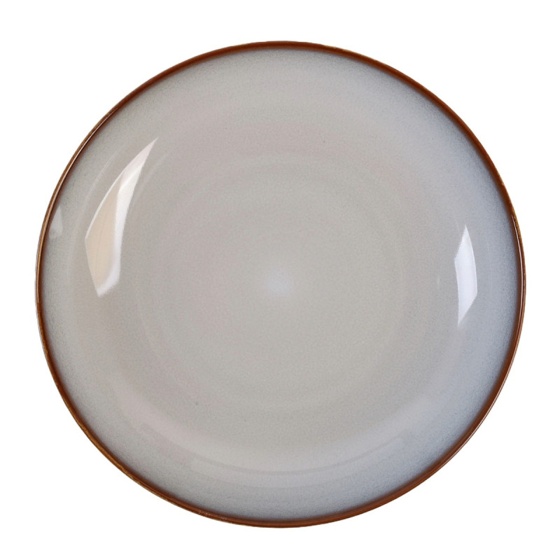 Farfurie adanca ST-006-SP, ceramica, gri, 23 cm