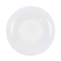 Farfurie adanca, sticla termica, alba, 21 cm