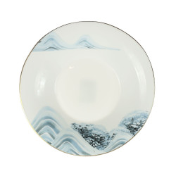 Farfurie Craciun 21077GE, adanca, sticla termica, multicolor, diametru 21 cm
