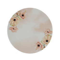 Farfurie desert Monaco Pink Flowers 20I29, ceramica, model floral, 20 cm