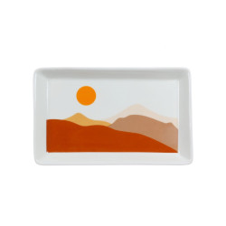 Farfurie dreptunghiulara EY3588, portelan, multicolor, 18 x 12 cm