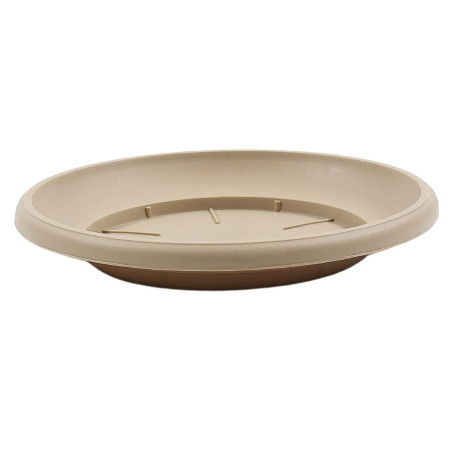 Farfurie ghiveci Critex Infinity, plastic, rotunda, crem, D 15 cm