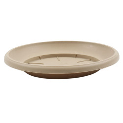 Farfurie ghiveci Critex Infinity, plastic, rotunda, crem, D 18 cm