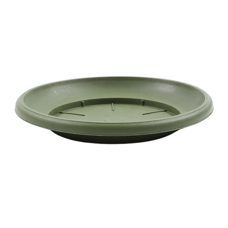 Farfurie ghiveci Critex Infinity, plastic, rotunda, verde, D 17 cm