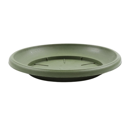 Farfurie ghiveci Critex Infinity, plastic, rotunda, verde, D 17 cm