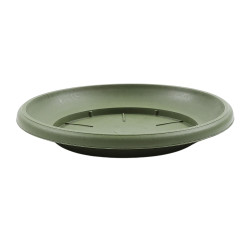 Farfurie ghiveci Critex Infinity, plastic, rotunda, verde, D 18 cm