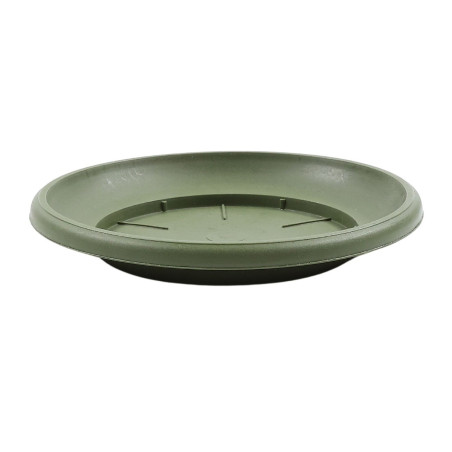 Farfurie ghiveci Critex Infinity, plastic, rotunda, verde, D 25.5 cm