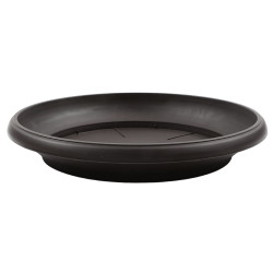 Farfurie ghiveci Critex Infinity, plastic, rotunda, wenge, D 21 cm