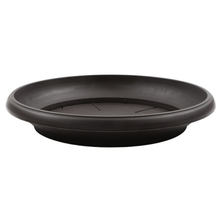Farfurie ghiveci Critex Infinity, plastic, rotunda, wenge, D 25.5 cm