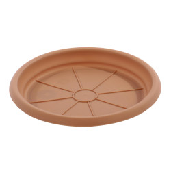 Farfurie ghiveci Dalia, plastic, crem, D 17.2