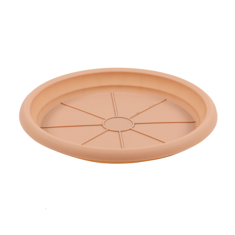 Farfurie ghiveci Dalia, plastic, crem, D 19.7 cm
