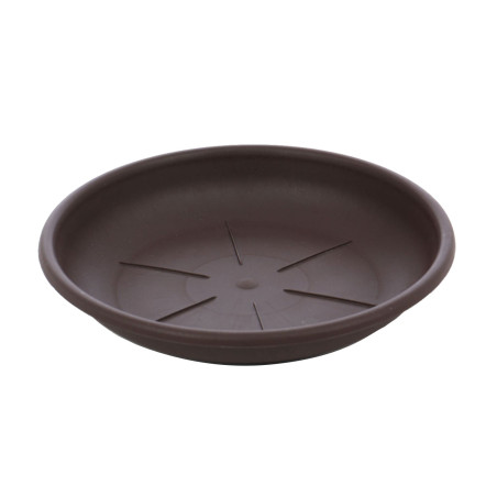 Farfurie ghiveci Dalia, plastic, maro, D 29 cm