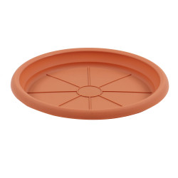 Farfurie ghiveci Dalia, plastic, teracota, D 29 cm