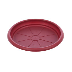 Farfurie ghiveci Dalia, plastic, visiniu, D 19.7 cm