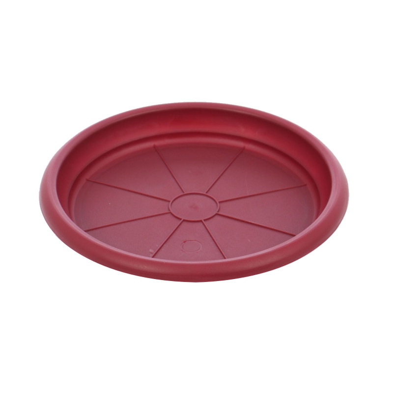 Farfurie ghiveci Dalia, plastic, visiniu, D 19.7 cm