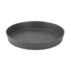 Farfurie ghiveci Gardena, plastic, rotunda, antracit, D 26 cm
