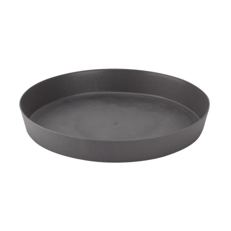 Farfurie ghiveci Gardena, plastic, rotunda, antracit, D 26 cm