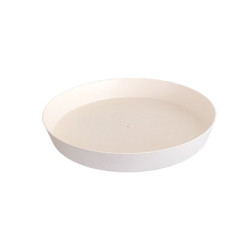 Farfurie ghiveci Gardena, plastic, rotunda, vanilie, D 12 cm