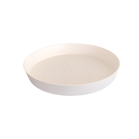 Farfurie ghiveci Gardena, plastic, rotunda, vanilie, D 12 cm