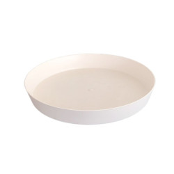 Farfurie ghiveci Gardena, plastic, rotunda, vanilie, D 26 cm