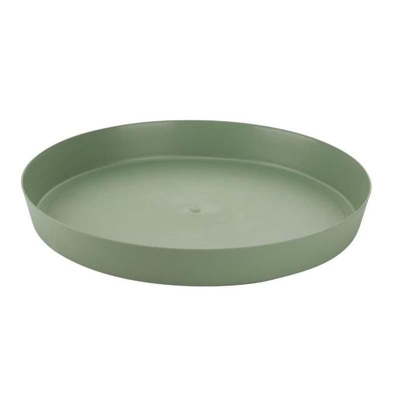 Farfurie ghiveci Gardena, plastic, rotunda, verde olive, D 12 cm