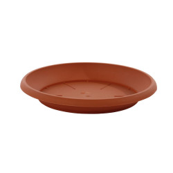 Farfurie ghiveci Hobby 4369, plastic, rotund, maro, D 22 cm