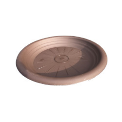 Farfurie ghiveci Lyra, plastic, rotund, maro, D 45 cm