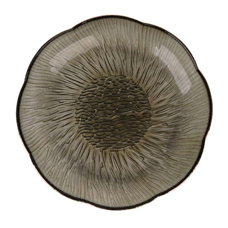 Farfurie intinsa 2BLP65-HGR, sticla, negru, 16.5 cm