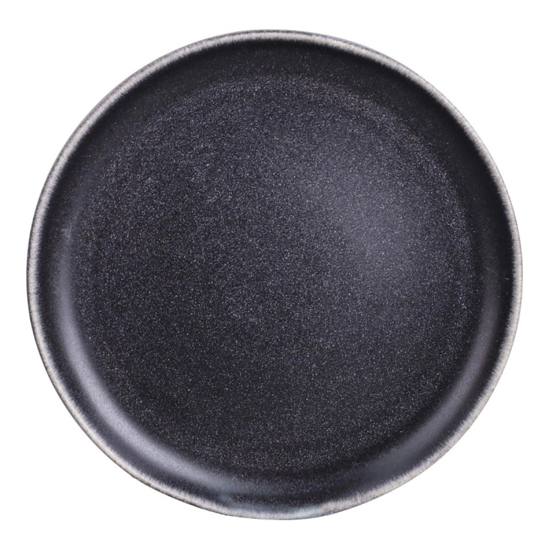 Farfurie intinsa D4112B, portelan, gri inchis, 20 cm