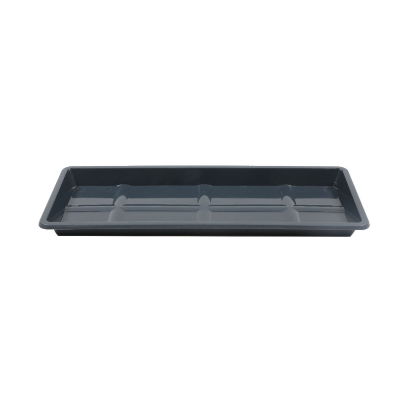 Farfurie jardiniera Carina, plastic, interior / exterior, antracit, 37.7 x 15.5 x 2.45 cm