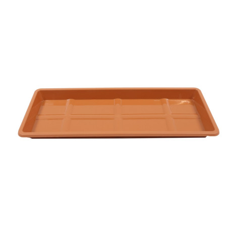 Farfurie jardiniera Carina, plastic, interior / exterior, teracota, 37.7 x 15.5 x 2.45 cm