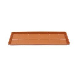 Farfurie jardiniera Carina, plastic, interior / exterior, teracota, 57.6 x 15.5 x 2.45 cm