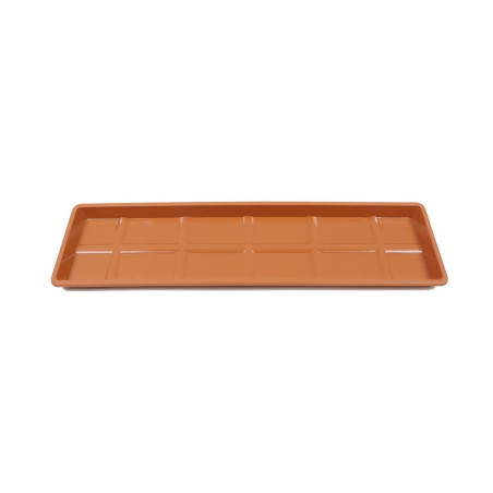Farfurie jardiniera Carina, plastic, interior / exterior, teracota, 57.6 x 15.5 x 2.45 cm