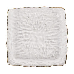 Farfurie patrata 2FXP625-CGR, sticla, transparent, 16 x 16 cm