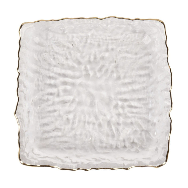Farfurie patrata 2FXP625-CGR, sticla, transparent, 16 x 16 cm