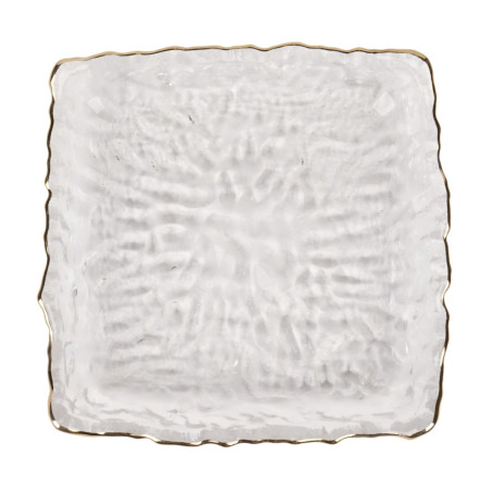 Farfurie patrata 2FXP625-CGR, sticla, transparent, 16 x 16 cm